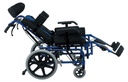 Silla de ruedas reclinable pediátrica de aluminio con kit de crecimiento pies elevables apoya cabeza y ángulo de asiento ajustables