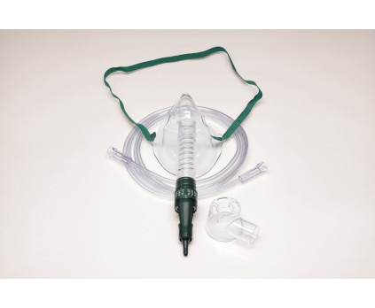 Mascarilla de oxígeno con banda elástica  tipo Venturi adulto con tubo de suministro
